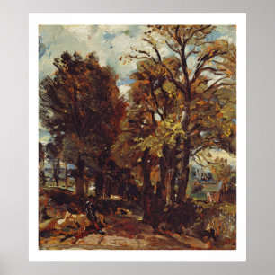 Póster Esbozo de una calle en East Bergholt, c.1810 (acei