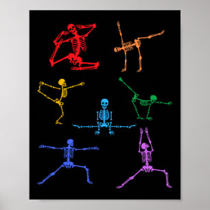 Póster Esbozo de yoga arco iris Ejercicio de Halloween pa