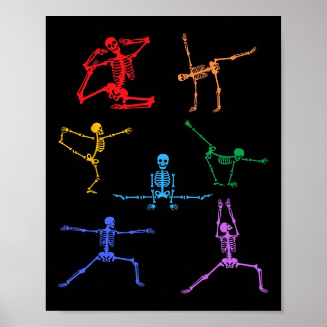 Póster Esbozo de yoga arco iris Ejercicio de Halloween pa (Frente)