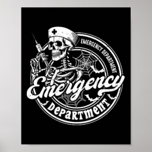 Póster Esbozo del Departamento de Emergencia Enfermera Ha