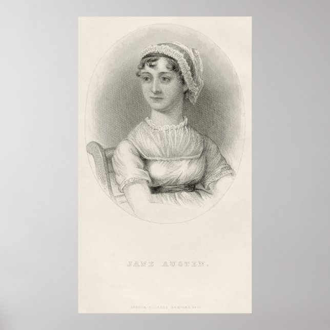 Póster Esbozo del retrato de Jane Austen por Cassandra Au (Frente)