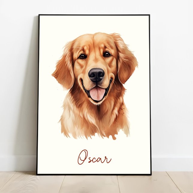 Póster Esbozo Mascota personalizado de perro con recupera (Subido por el creador)