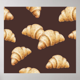 Póster Esbozo: postres, pasteles en patrón.