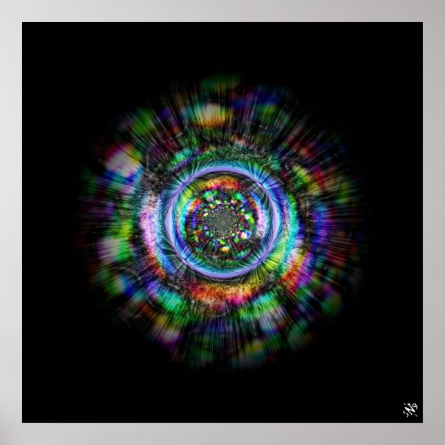 Póster Esbozo psicodélico colorido de un ojo (Frente)