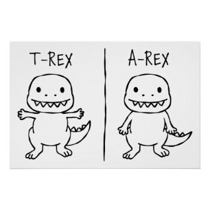 Póster Esbozo T-Rex de T-Pose