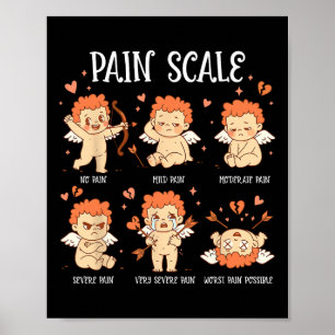 Póster Escala de dolor de enfermera Cupido Día de San Val