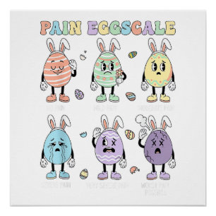 Póster Escala de dolor de huevos lindos Enfermera Triage