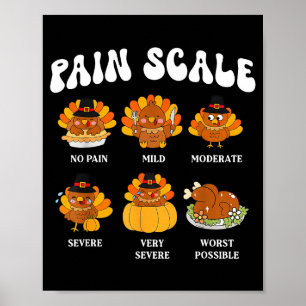 Póster Escala de dolor de pavo divertida enfermera de Acc