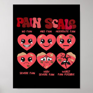 Póster Escala de dolor divertida Día de San Valentín Enfe