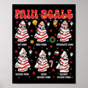 Póster Escala de dolor divertido pijama de árbol de Navid