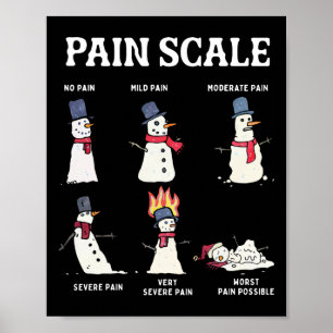 Póster Escala de dolor retro muñeco de nieve trauma enfer