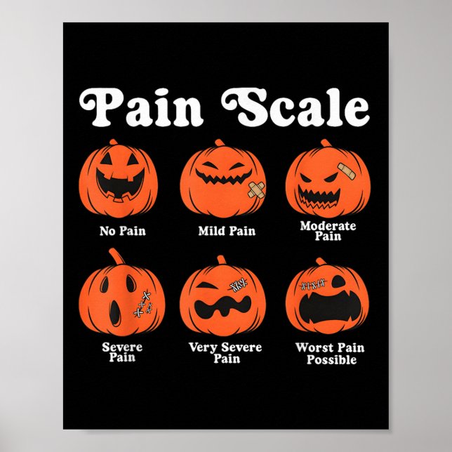 Póster Escala de dolor Soky Pumpkin Fall Halloween Trauma (Frente)