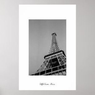 Póster Escala de grises de la Torre Eiffel