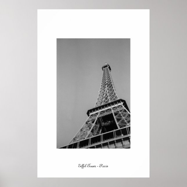 Póster Escala de grises de la Torre Eiffel (Frente)