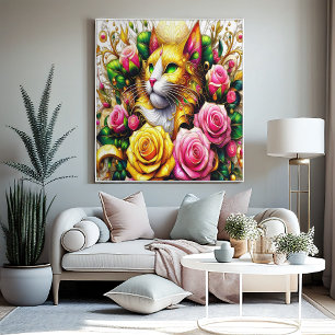 Póster Escala en medio de un vibrante florecimiento flora