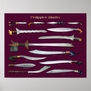 Póster Escala filipina de las cuchillas 1/4