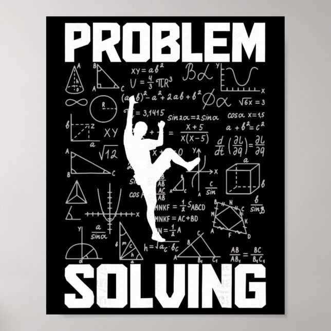 Póster Escalada Boulder Problemas Resolviendo Escalador B (Frente)