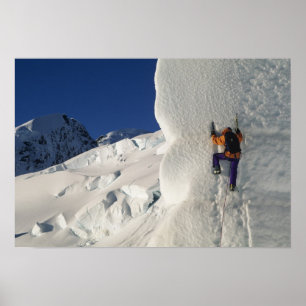Póster Escalada de hielo en el glaciar de Tasmania debajo