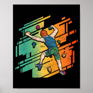 Póster Escalada de montaña de rocas retro
