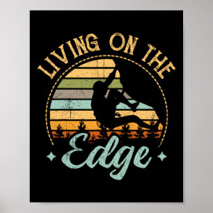 Póster Escalada de Montaña Vintage Living On The Edge