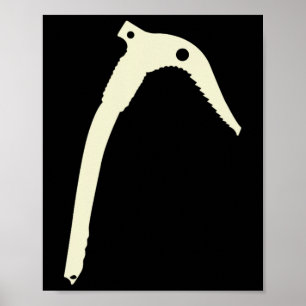 Póster Escalada de montaña y hielo minimalista con piolet