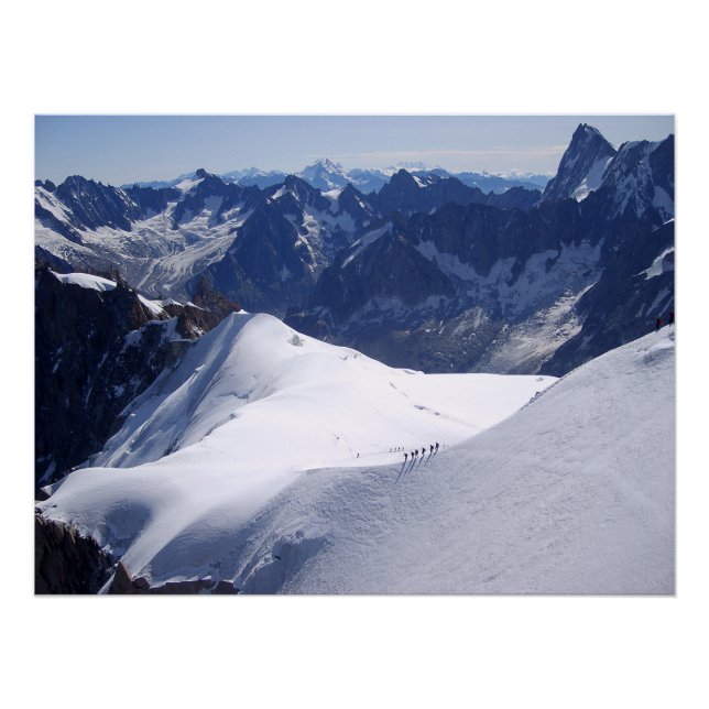 Póster Escalada en el macizo Mont Blanc, Chamonix, Franci (Anverso)