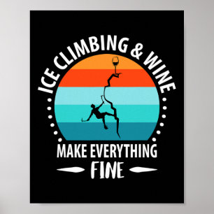 Póster Escalada en hielo, Pico de hielo, Montañismo, Mont