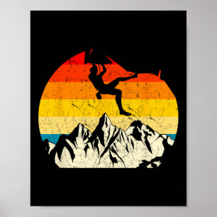 Póster Escalada en Montaña Escalador de Rocas Alpinismo 