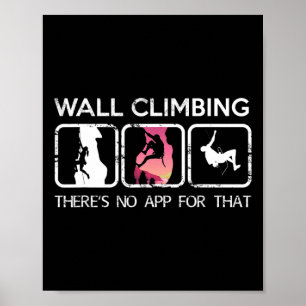 Póster Escalada en pared Asegurando a escaladores No hay