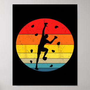 Póster Escalada en Pared Bouldering Escalador Interior Cl
