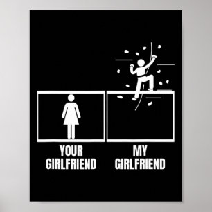 Póster Escalada en pared Tu novia Mi novia Divertido 