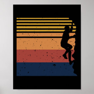 Póster Escalada en Roca Bouldering Escalador Estilo Vinta