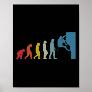 Póster Escalada en roca Bouldering Evolución Papá