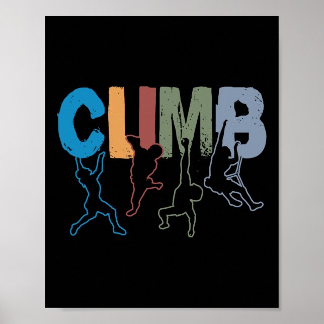 Póster Escalada en Roca Divertidos Entusiastas de Boulder (Frente)