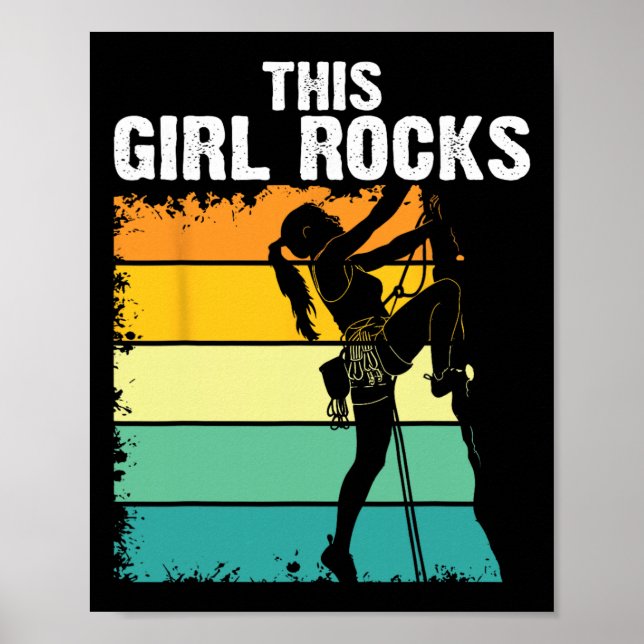 Póster Escalada en roca, Esta chica roca, Bouldering, Mon (Frente)