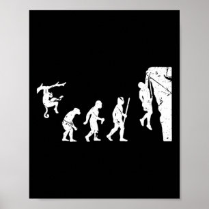 Póster Escalada en roca Evolución del escalador Boulderin