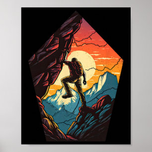 Póster Escalada en Roca Montaña Interior Exterior Boulder