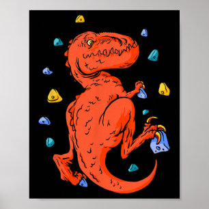 Póster Escalada en roca T-rex Dino Bouldering