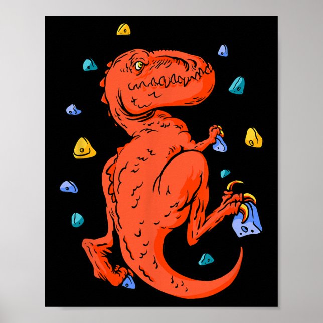 Póster Escalada en roca T-rex Dino Bouldering  (Frente)