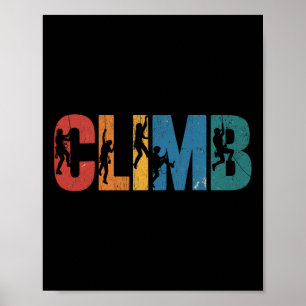 Póster Escalada Retro Climb Escalada en Roca Escaladores