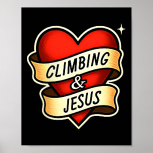 Póster Escalada y cristiano Jesús