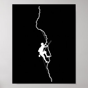 Póster Escalador Bouldering Escalada en Roca Montañista S