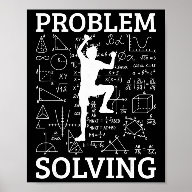 Póster Escalador de roca de resolución de problemas de es (Frente)