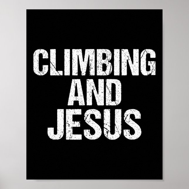 Póster Escalador de roca del árbol de Jesús y escalada (Frente)