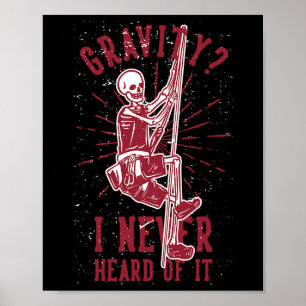 Póster Escalador Divertido de Gravedad Montaña Exterior R
