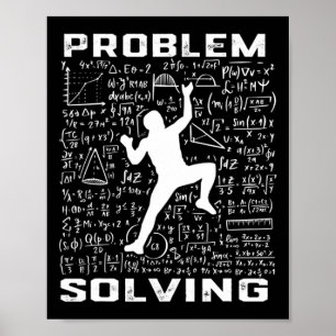 Póster Escalador divertido resolviendo problemas de escal