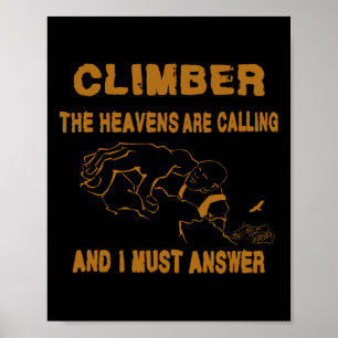 Póster Escalador libre Cragsman Escalada en roca Alpinist