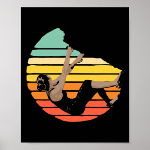 Póster Escaladora De Rocas Como Una Chica Escalando Bould