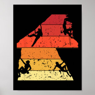 Póster Escaladores de roca haciendo boulder Deportes extr