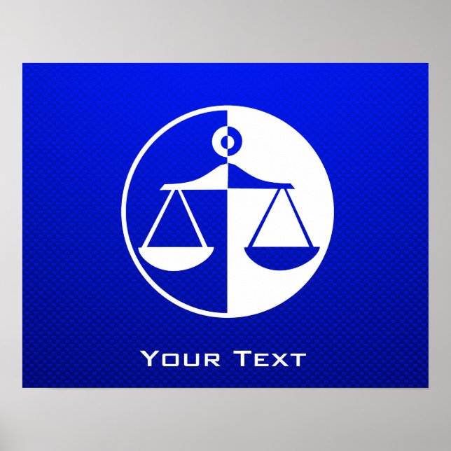 Póster Escalas de justicia azul (Frente)